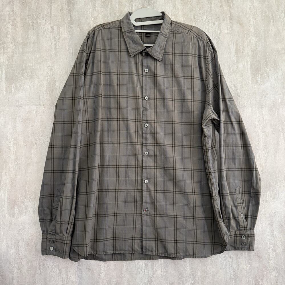 John Varvatos USA Shirt Mens XL Plaid Long Sleeve Button Up Casual Lightweight